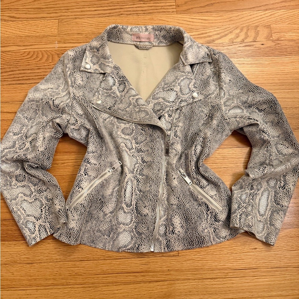 Philosophy Snake Print Faux Leather Jacket